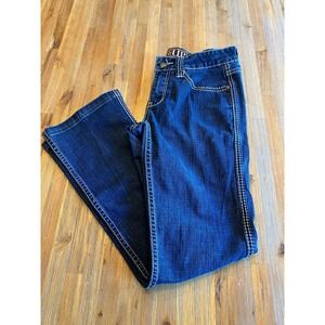 Cowgirl Up Bootcut Denim jeans with Embroidered pockets womens size‎ 27